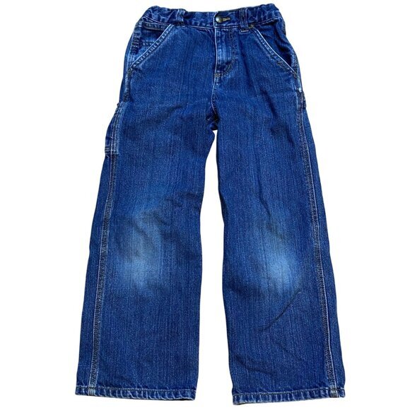 Carhartt Kids‎ Denim Adjustable Waist Jeans Size 7 Relaxed Fit Blue - Picture 1 of 7